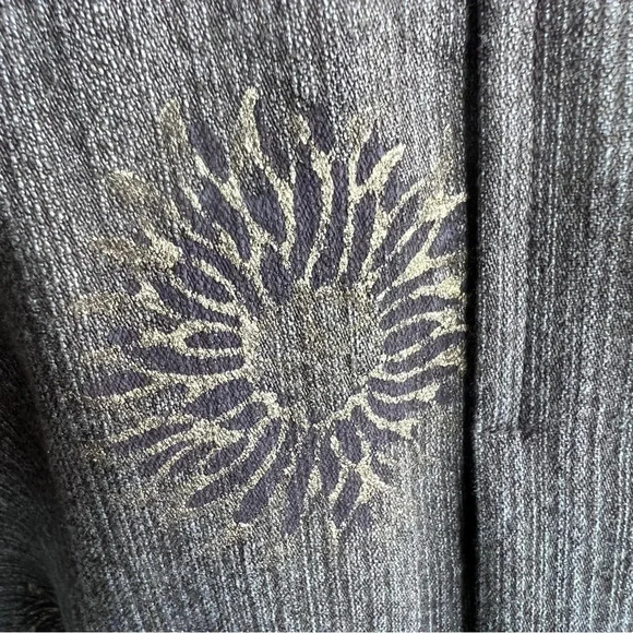 SERRAHNA Statement Blazer Gold Leaf Floral Flounce Cuff Boho Luxe Rare Small - Picture 7 of 12